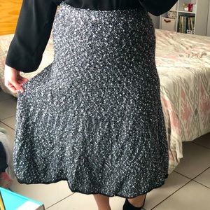 Black and White Textured Skirt